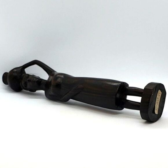 Tanganyika African Carved Wood Tribal Woman & Jug - Picture 7 of 11